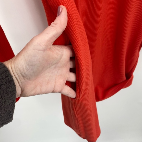 Toad&Co Ponderosa LS Dress Red Long Sleeve Ribbed Midi Dress Small - Picture 6 of 11